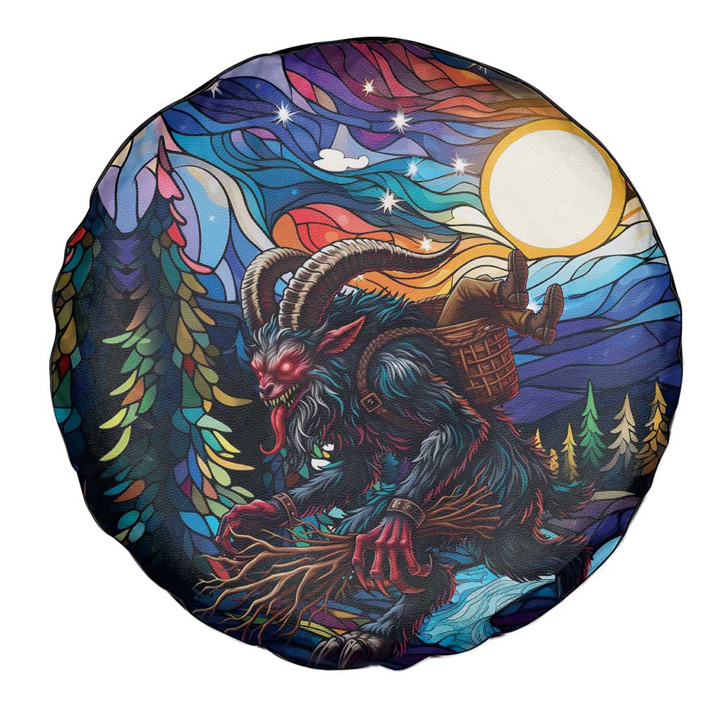 Stained Glass Krampus Spare Tire Cover Folklore Horror Art - Wonder Print Shop