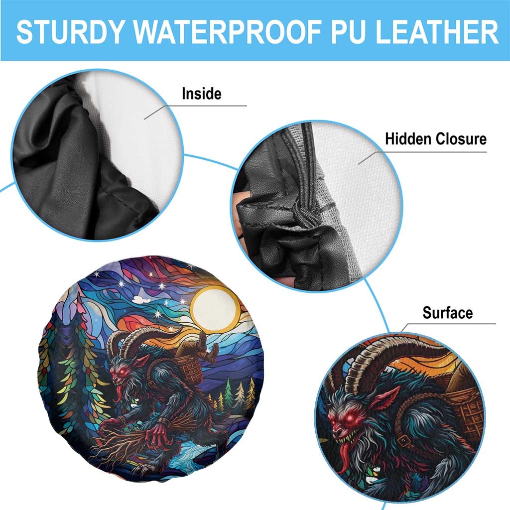 Stained Glass Krampus Spare Tire Cover Folklore Horror Art - Wonder Print Shop