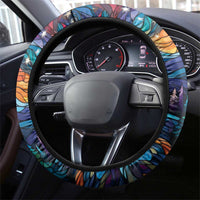 Stained Glass Krampus Steering Wheel Cover Folklore Horror Art - Wonder Print Shop