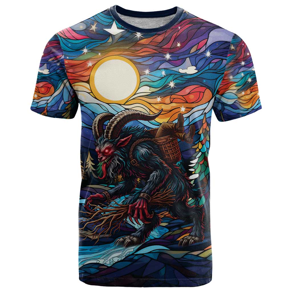 Stained Glass Krampus T Shirt Folklore Horror Art - Wonder Print Shop
