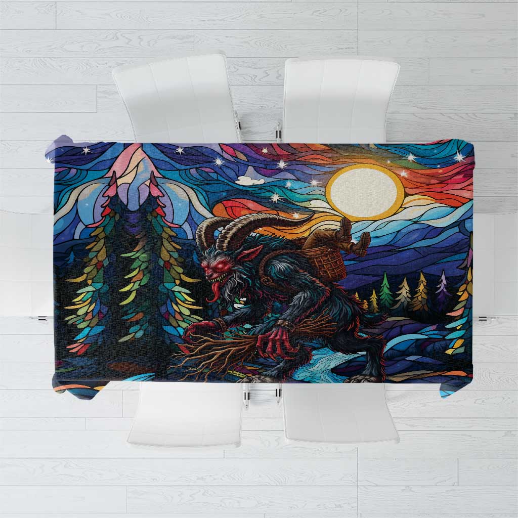 Stained Glass Krampus Tablecloth Folklore Horror Art - Wonder Print Shop