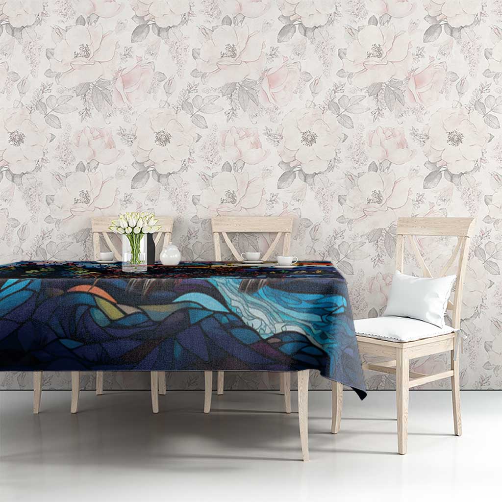 Stained Glass Krampus Tablecloth Folklore Horror Art - Wonder Print Shop