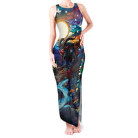 Stained Glass Krampus Tank Maxi Dress Folklore Horror Art - Wonder Print Shop