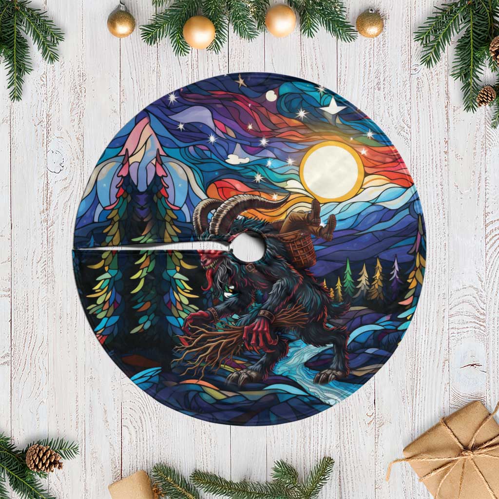 Stained Glass Krampus Tree Skirt Folklore Horror Art - Wonder Print Shop