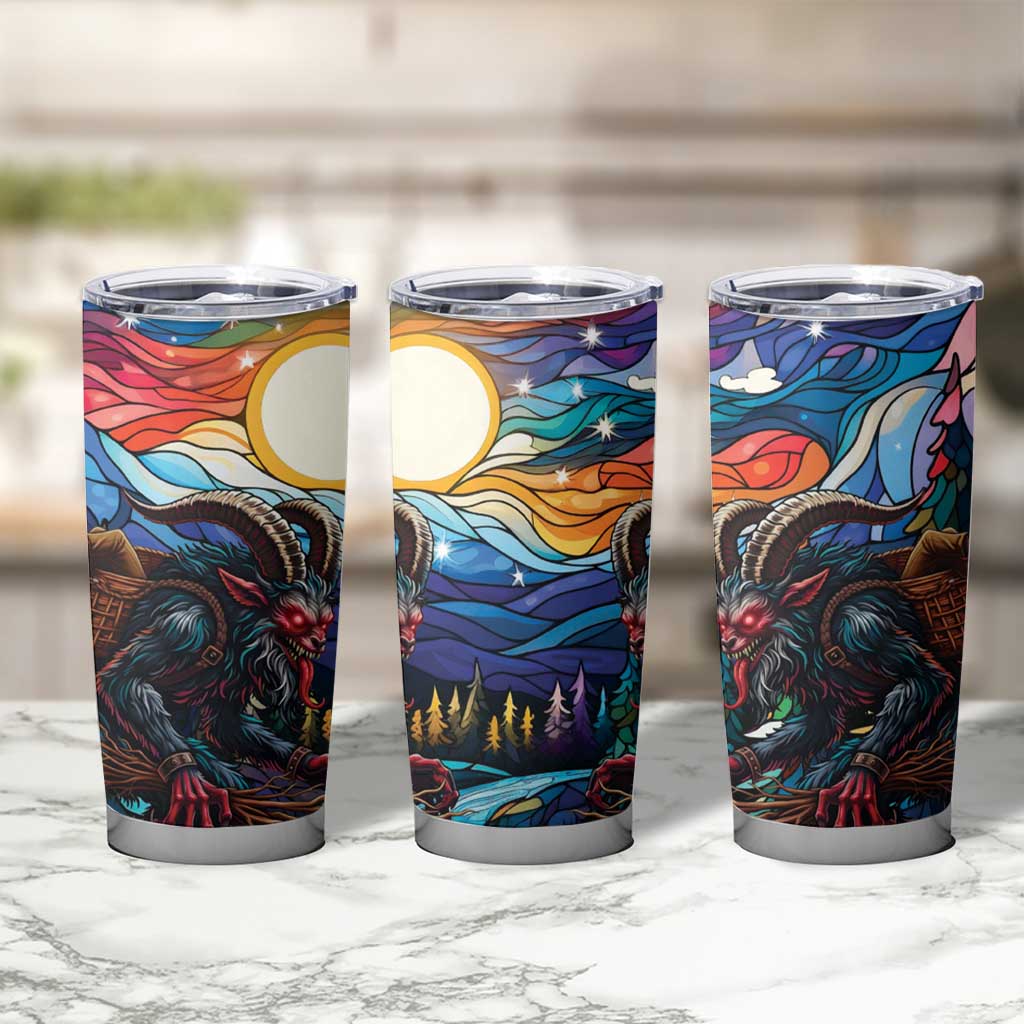 Stained Glass Krampus Tumbler Cup Folklore Horror Art - Wonder Print Shop