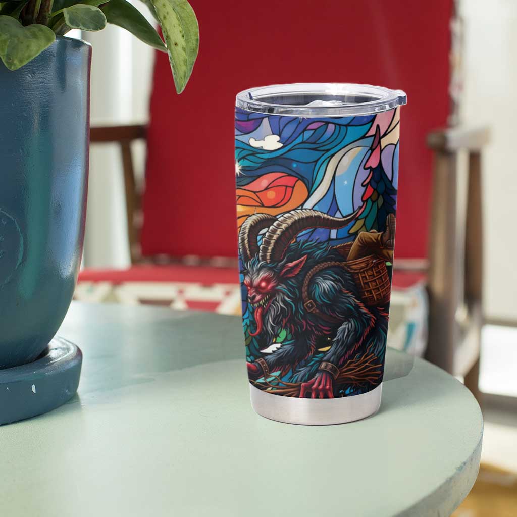 Stained Glass Krampus Tumbler Cup Folklore Horror Art - Wonder Print Shop