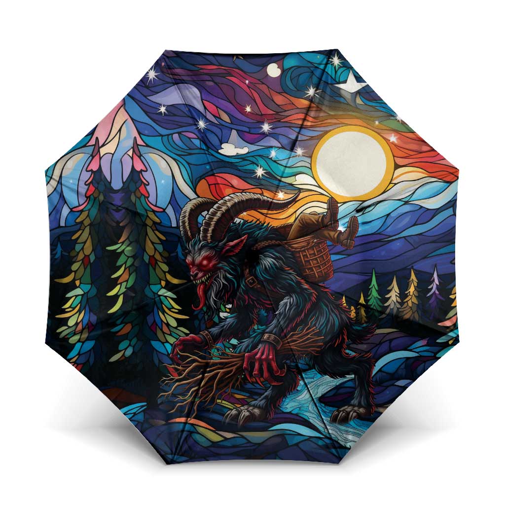 Stained Glass Krampus Umbrella Folklore Horror Art - Wonder Print Shop