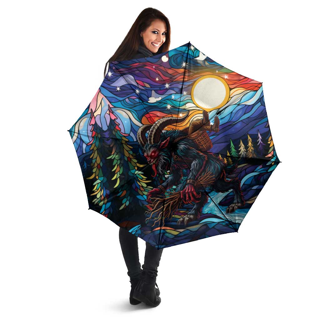 Stained Glass Krampus Umbrella Folklore Horror Art - Wonder Print Shop