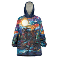 Stained Glass Krampus Wearable Blanket Hoodie Folklore Horror Art - Wonder Print Shop