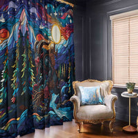 Stained Glass Krampus Window Curtain Folklore Horror Art - Wonder Print Shop