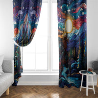 Stained Glass Krampus Window Curtain Folklore Horror Art - Wonder Print Shop