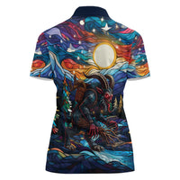 Stained Glass Krampus Women Polo Shirt Folklore Horror Art - Wonder Print Shop