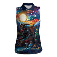 Stained Glass Krampus Women Sleeveless Polo Shirt Folklore Horror Art - Wonder Print Shop
