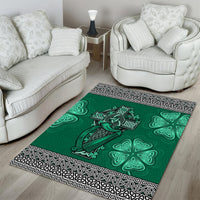 Irish Celtic Cross and Harp with Ireland Shamrock Personalized Area Rug LT9 - Wonder Print Shop