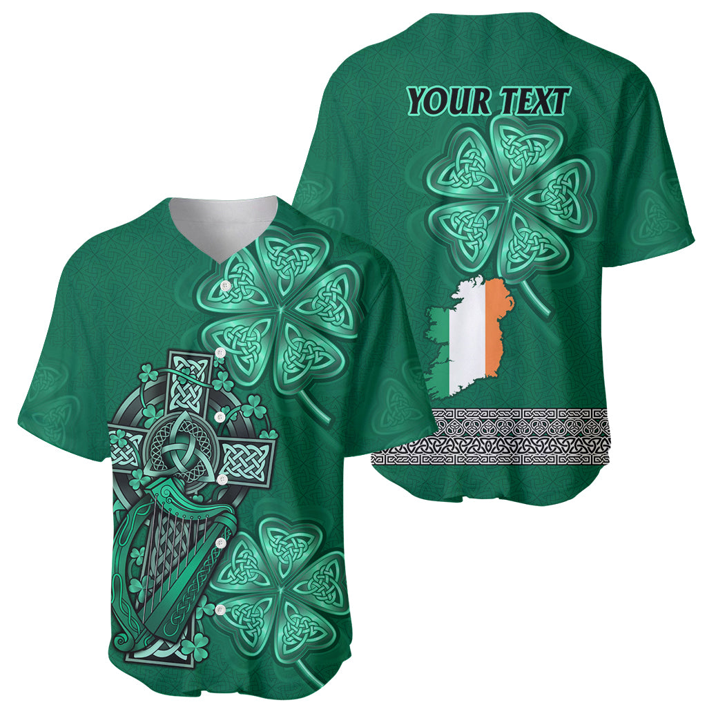 Irish Celtic Cross and Harp with Ireland Shamrock Personalized Baseball Jersey LT9 - Wonder Print Shop