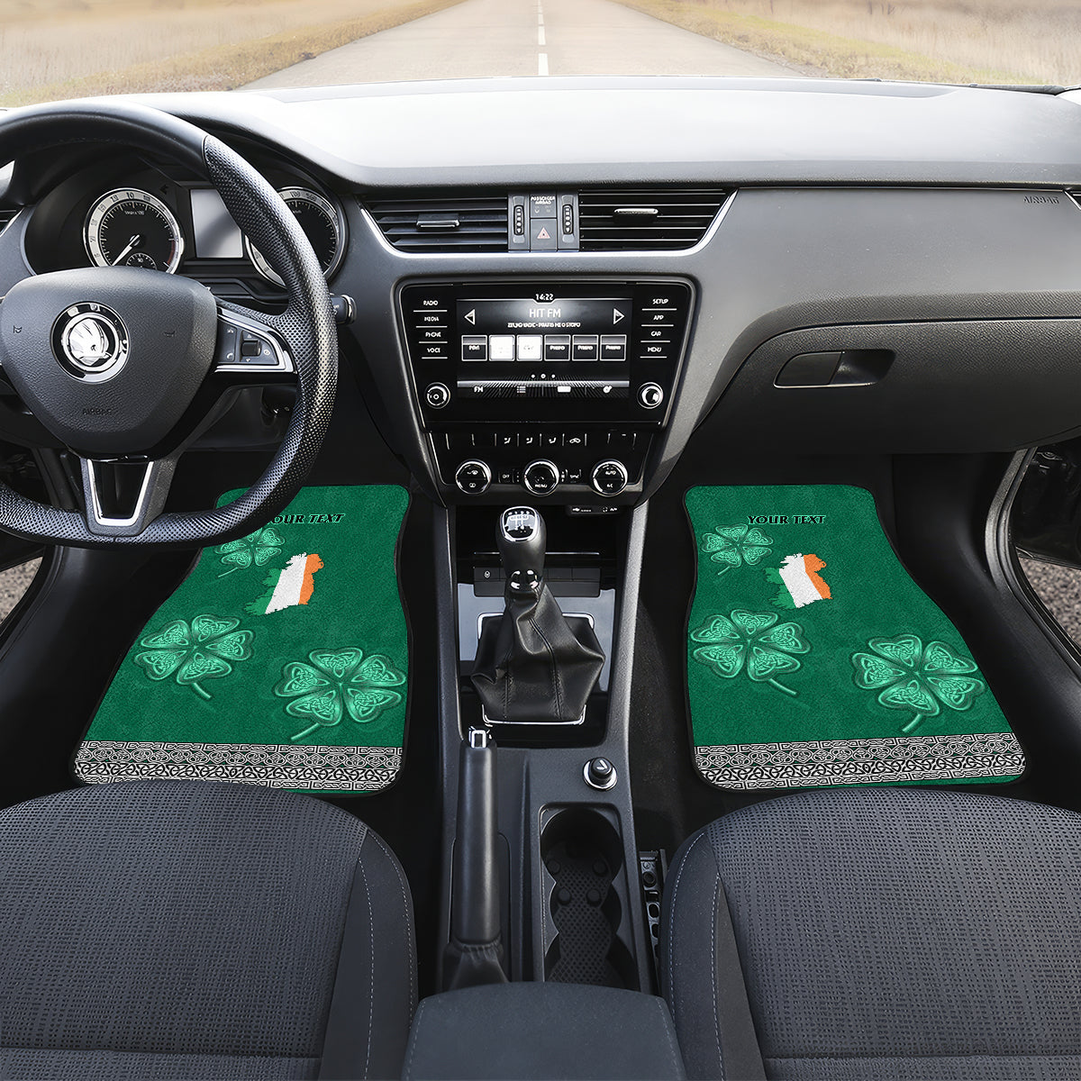 Irish Celtic Cross and Harp with Ireland Shamrock Personalized Car Mats LT9 - Wonder Print Shop