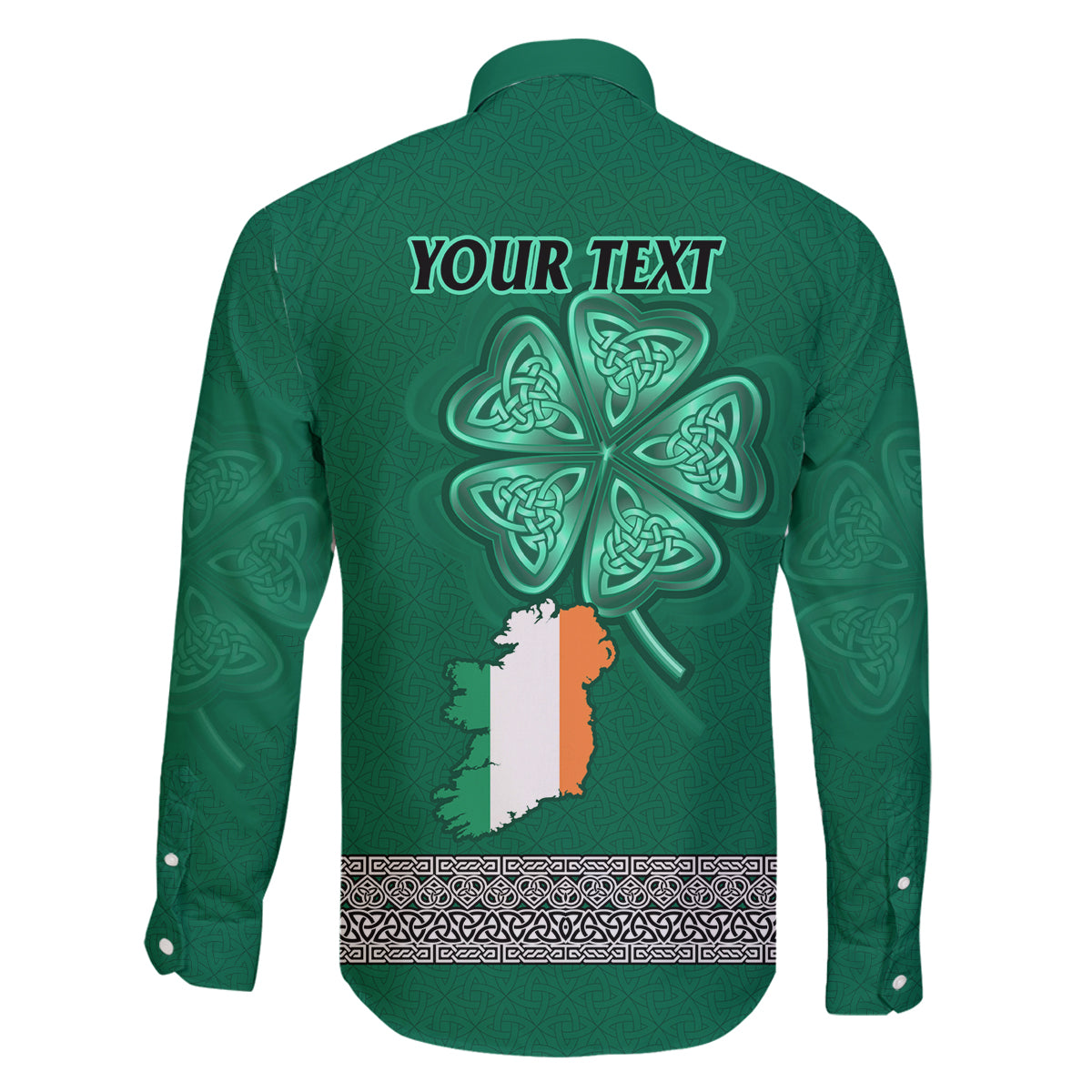 Irish Celtic Cross and Harp with Ireland Shamrock Personalized Family Matching Long Sleeve Bodycon Dress and Hawaiian Shirt LT9 - Wonder Print Shop