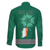 Irish Celtic Cross and Harp with Ireland Shamrock Personalized Family Matching Long Sleeve Bodycon Dress and Hawaiian Shirt LT9 - Wonder Print Shop