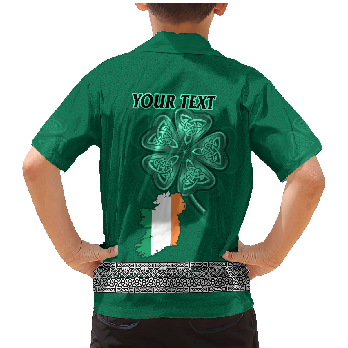 Irish Celtic Cross and Harp with Ireland Shamrock Personalized Family Matching Mermaid Dress and Hawaiian Shirt LT9 - Wonder Print Shop