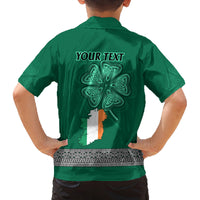 Irish Celtic Cross and Harp with Ireland Shamrock Personalized Family Matching Off Shoulder Maxi Dress and Hawaiian Shirt LT9 - Wonder Print Shop
