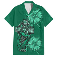 Irish Celtic Cross and Harp with Ireland Shamrock Personalized Family Matching Off Shoulder Maxi Dress and Hawaiian Shirt LT9 - Wonder Print Shop