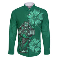 Irish Celtic Cross and Harp with Ireland Shamrock Personalized Family Matching Puletasi and Hawaiian Shirt - Wonder Print Shop