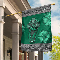 Irish Celtic Cross and Harp with Ireland Shamrock Personalized Garden Flag - Wonder Print Shop