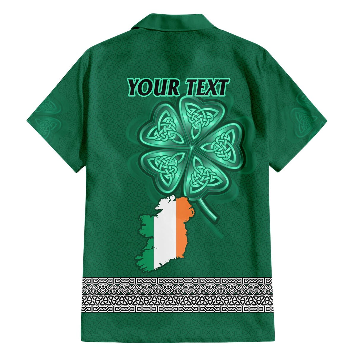 Irish Celtic Cross and Harp with Ireland Shamrock Personalized Hawaiian Shirt - Wonder Print Shop
