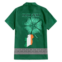 Irish Celtic Cross and Harp with Ireland Shamrock Personalized Hawaiian Shirt - Wonder Print Shop