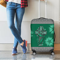 Irish Celtic Cross and Harp with Ireland Shamrock Personalized Luggage Cover - Wonder Print Shop