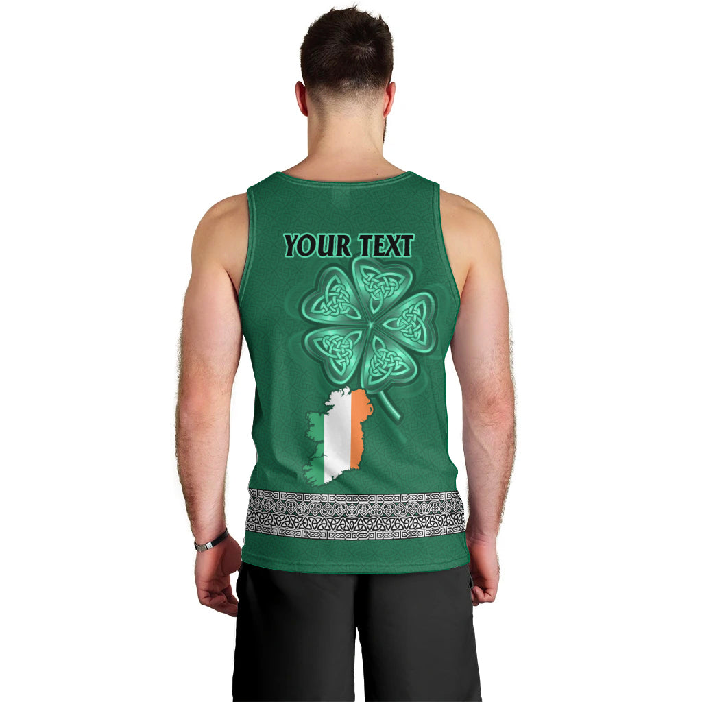 Irish Celtic Cross and Harp with Ireland Shamrock Personalized Men Tank Top - Wonder Print Shop
