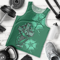 Irish Celtic Cross and Harp with Ireland Shamrock Personalized Men Tank Top - Wonder Print Shop