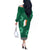 Irish Celtic Cross and Harp with Ireland Shamrock Personalized Off The Shoulder Long Sleeve Dress - Wonder Print Shop