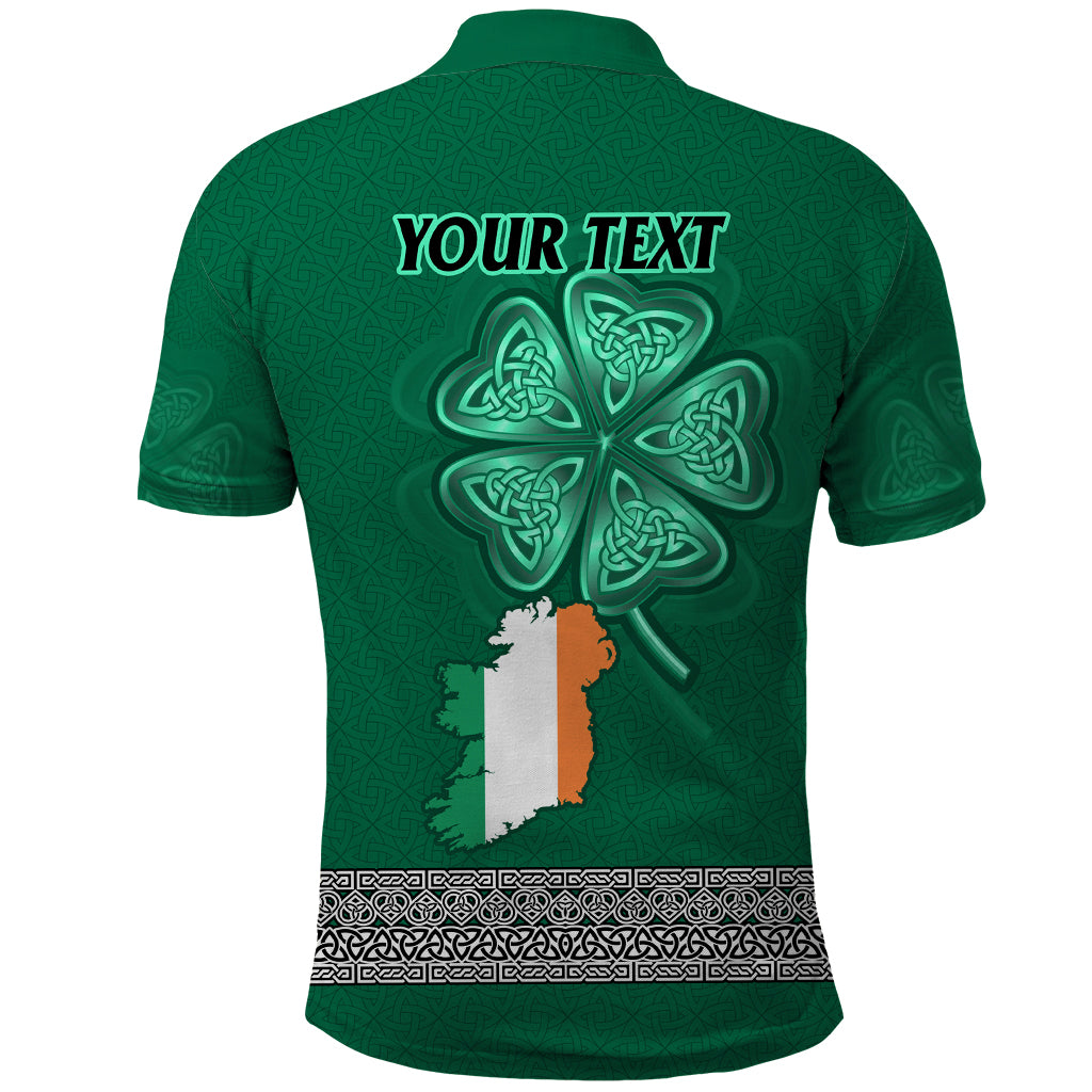 Irish Celtic Cross and Harp with Ireland Shamrock Personalized Polo Shirt - Wonder Print Shop