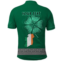 Irish Celtic Cross and Harp with Ireland Shamrock Personalized Polo Shirt - Wonder Print Shop