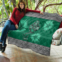 Irish Celtic Cross and Harp with Ireland Shamrock Personalized Quilt - Wonder Print Shop