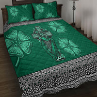 Irish Celtic Cross and Harp with Ireland Shamrock Personalized Quilt Bed Set - Wonder Print Shop