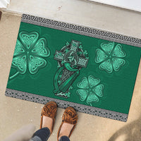 Irish Celtic Cross and Harp with Ireland Shamrock Personalized Rubber Doormat - Wonder Print Shop