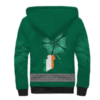 Irish Celtic Cross and Harp with Ireland Shamrock Personalized Sherpa Hoodie - Wonder Print Shop