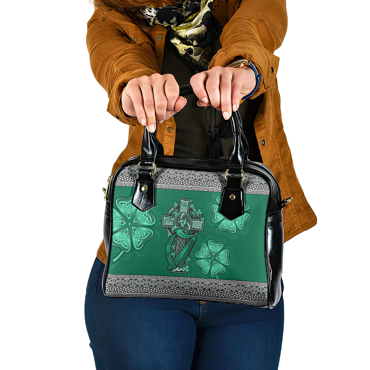 irish-celtic-cross-and-harp-with-ireland-shamrock-personalized-shoulder-handbag