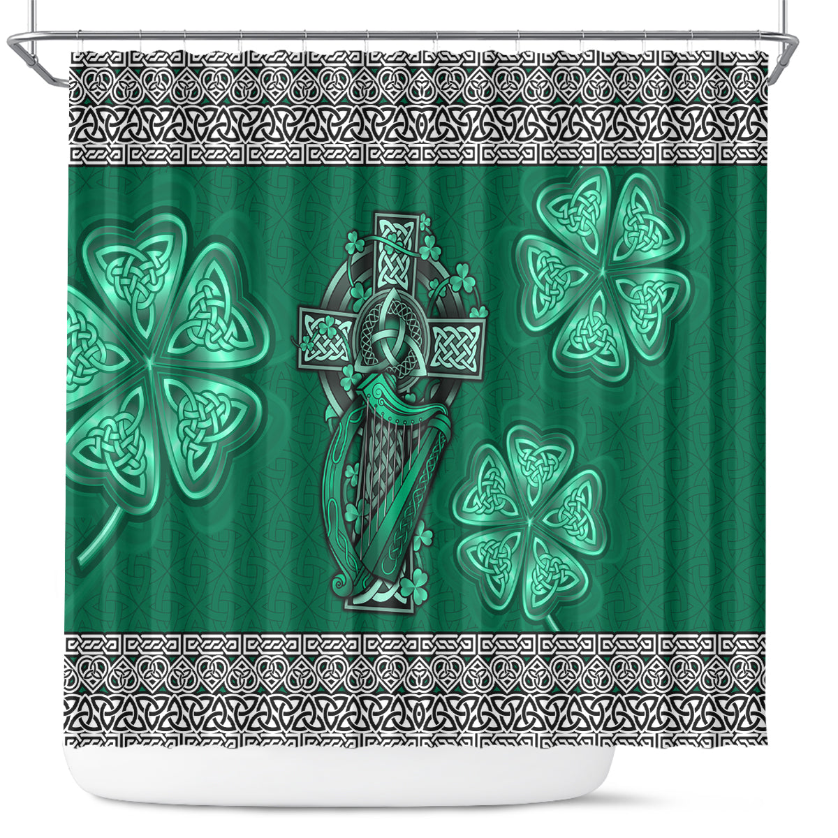 irish-celtic-cross-and-harp-with-ireland-shamrock-personalized-shower-curtain