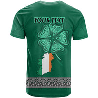 Irish Celtic Cross and Harp with Ireland Shamrock Personalized T Shirt - Wonder Print Shop