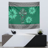 Irish Celtic Cross and Harp with Ireland Shamrock Personalized Tapestry - Wonder Print Shop