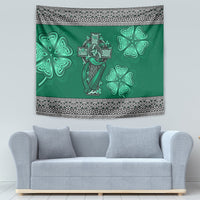Irish Celtic Cross and Harp with Ireland Shamrock Personalized Tapestry - Wonder Print Shop