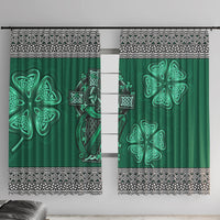 Irish Celtic Cross and Harp with Ireland Shamrock Personalized Window Curtain - Wonder Print Shop
