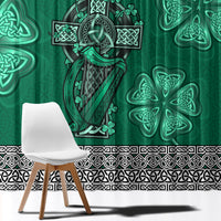 Irish Celtic Cross and Harp with Ireland Shamrock Personalized Window Curtain - Wonder Print Shop