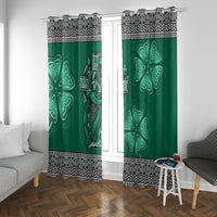 Irish Celtic Cross and Harp with Ireland Shamrock Personalized Window Curtain - Wonder Print Shop