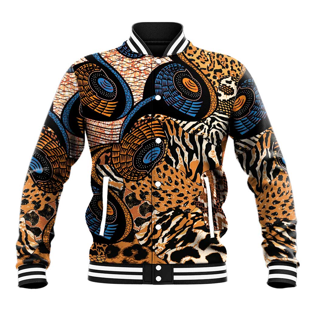 African Ankara Motifs Mixed Animal Skins Baseball Jacket LT9 - Wonder Print Shop
