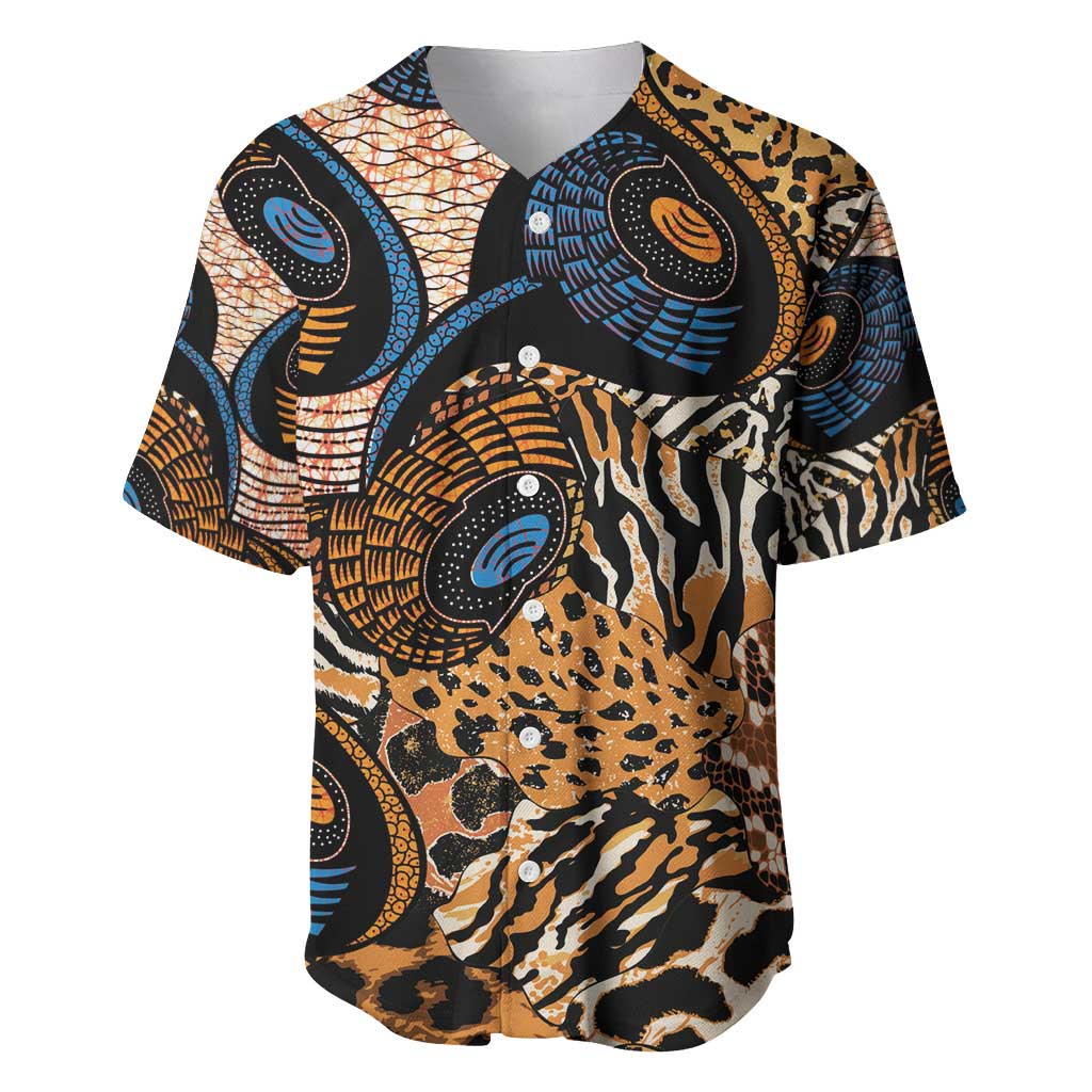 African Ankara Motifs Mixed Animal Skins Baseball Jersey LT9 - Wonder Print Shop