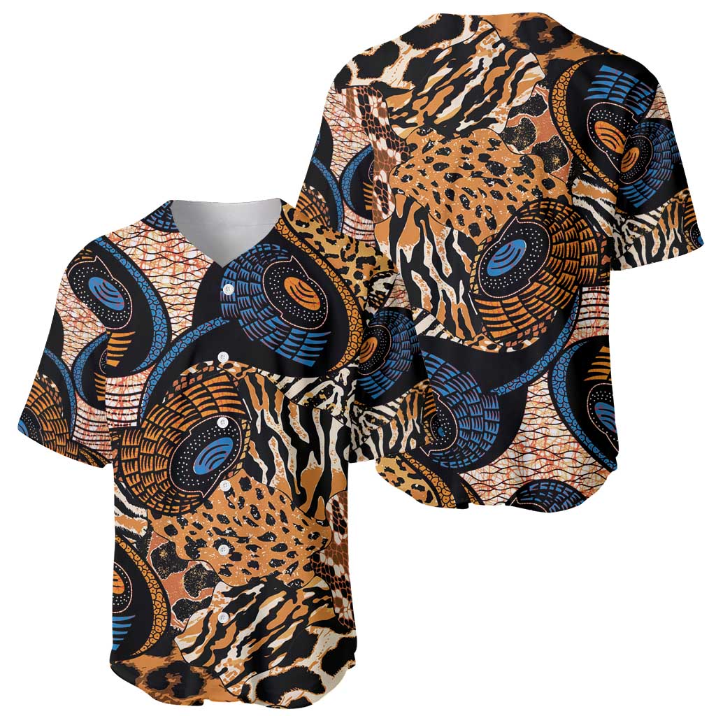 African Ankara Motifs Mixed Animal Skins Baseball Jersey LT9 - Wonder Print Shop